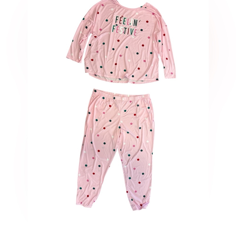 Cozy Pink and Red Polka Dot Pajama Set